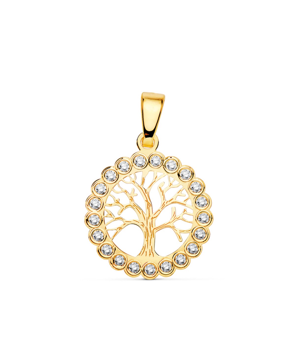Ciondolo Albero della Vita Zirconi oro giallo 18kt | Gioielli portafortuna da donna, online