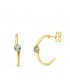 Aros Paradise Oro Amarillo 18K Curve Aguamarina | comprar pendientes de mujer, pendientes de aro online