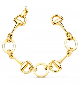 Pulsera Mujer Estribos Oro Amarillo 18K