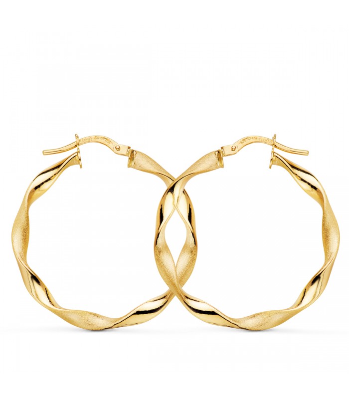 Orecchini a cerchio in oro 9Kt 29 mm Torchon