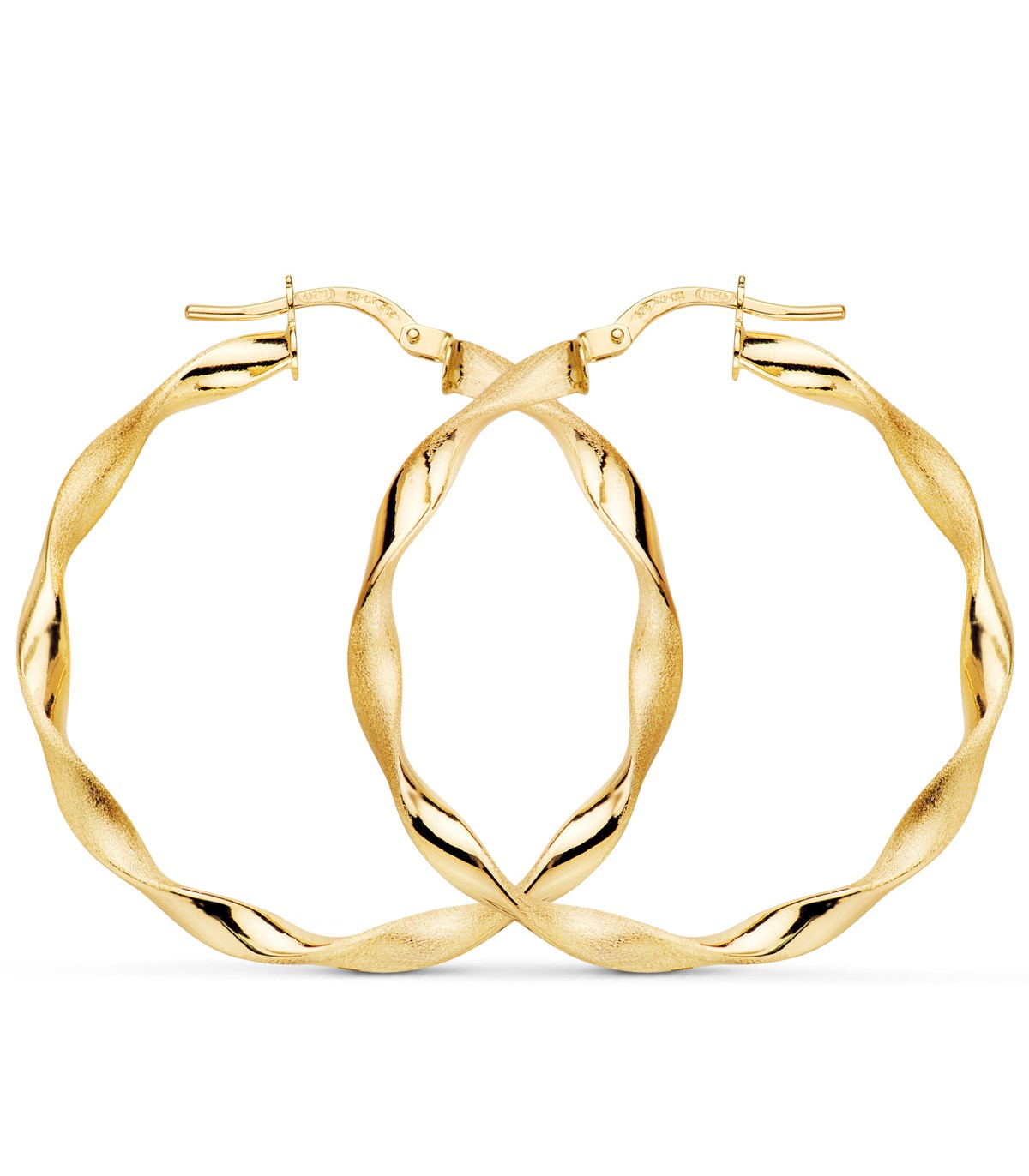 Pendientes Aros Oro 9K 35 mm Gallonados