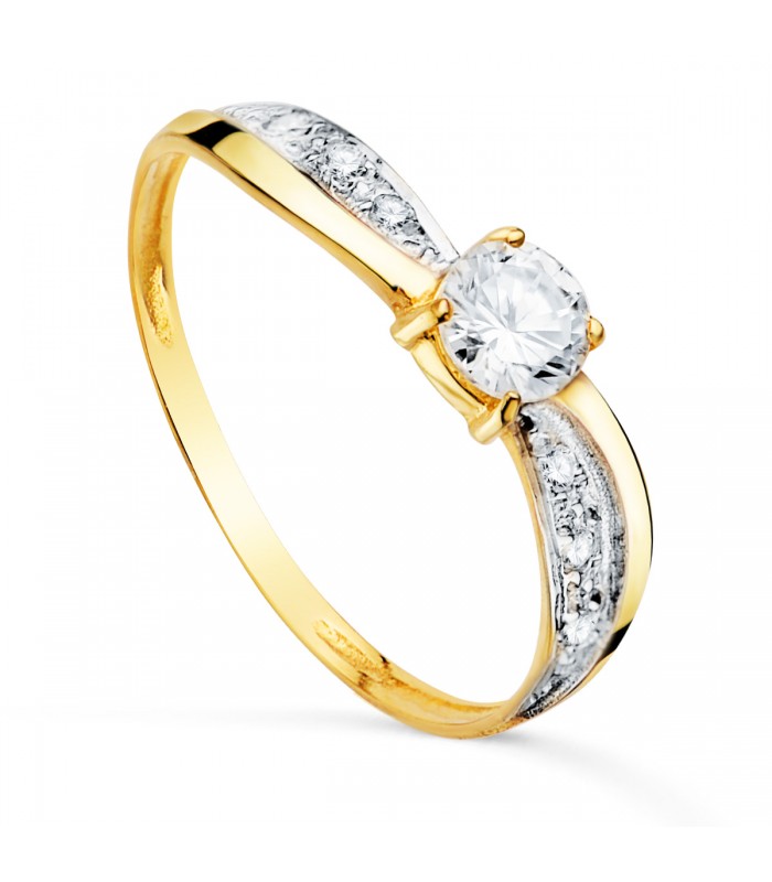 Raffinierter Verlobungsring mit Zirkonia Pavé, Modell VENNETIA Gelbgold, bei ALDA