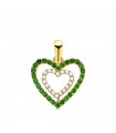 Colgante Love Heart Oro Amarillo 18K Verde