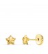 Pendientes Bebé Estrella Tallada Oro 18K 4mm - pendientes recién nacida - primera puesta - pendientes de oreja