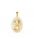Medalla Nácar Oval Virgen Niña Oro 18 K 19 mm - medallas para comunión - colgante personalizable