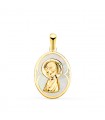 Médaille Nacre Ovale Fille Or 18 K 19 mm