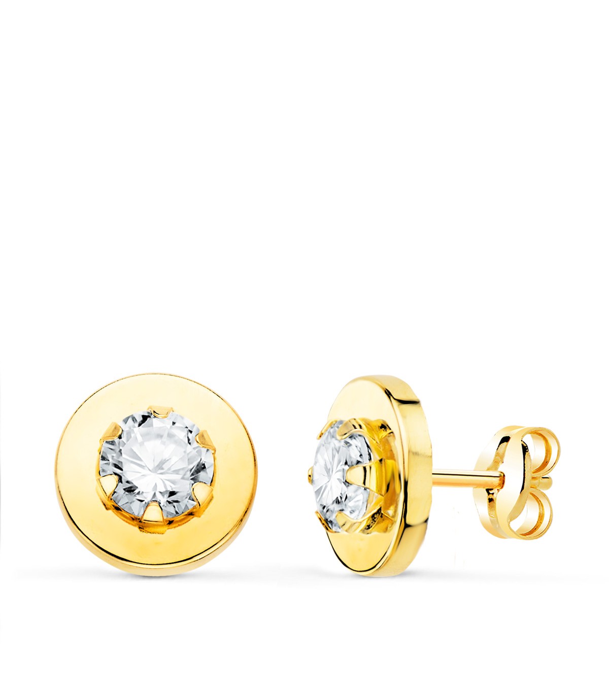 Punto luce Orecchini da donna Oro 18 carati 9 mm | orecchini da donna in oro | Orecchini a bottone e a lobo