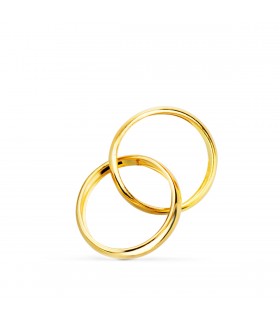 Colgante Alianzas Oro Amarillo 18K - colgantes enamorados - colgante pareja - regalos de san valentín