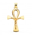 Croix de vie Christ Or Jaune 18 K 36 MM