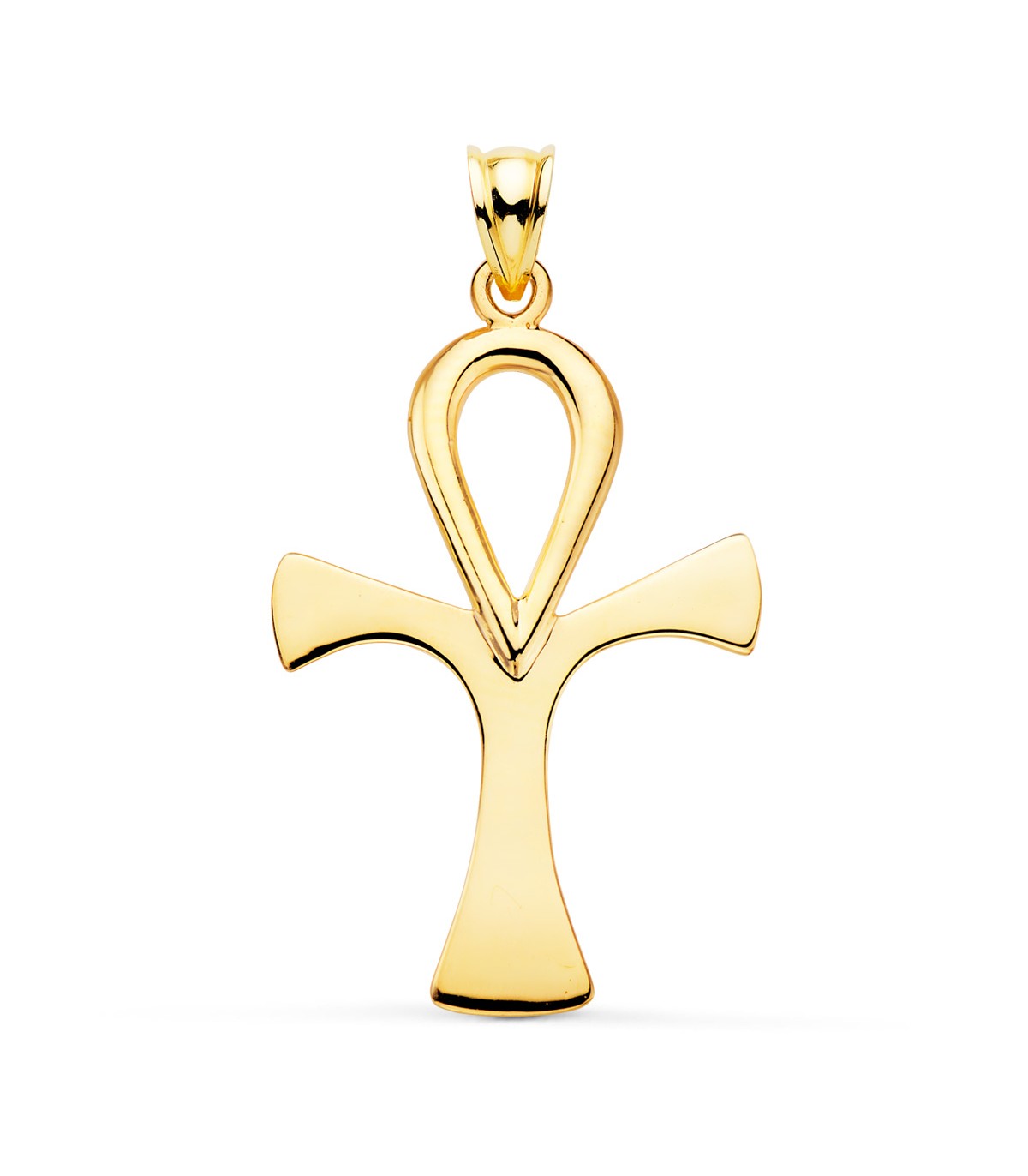 Ankh Grande Gioiello Gesù In Oro Giallo 10k - Taglio Ankh Grande Gioiello Gesù In Oro Giallo 10k - Taglio