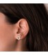Orecchini a cerchio doppio, liscio e con greca | Orecchini a lobo da donna Brida oro bicolore 13mm