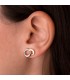 Pendientes Mujer Gala Oro Bicolor 18K 13mm - pendientes de oreja, oro amarillo 18 kilates, joyas de mujer