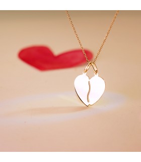 Pendentif Coeur Brisé Or Jaune 18K