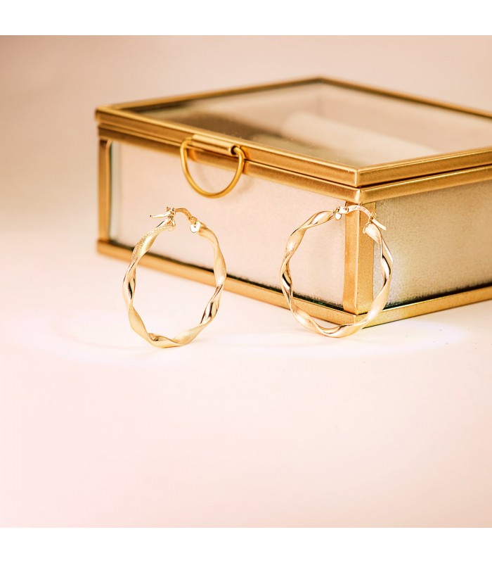 Orecchini a cerchio in oro 9Kt 29 mm Torchon