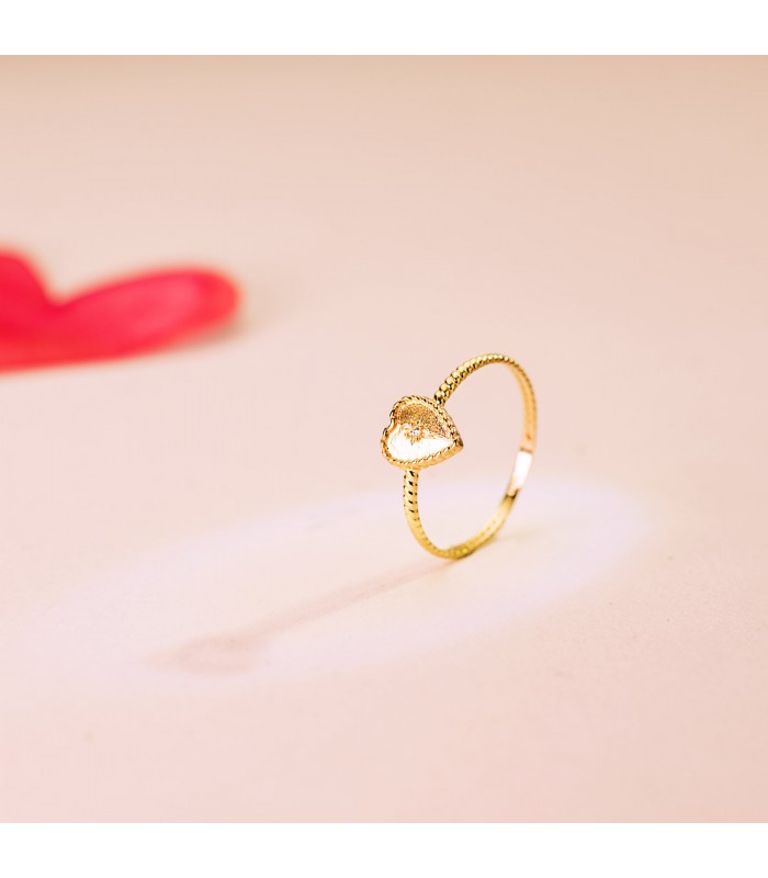 18K Goldring mit Herz D13856-3 | Damenringe und Ringe mit Zirkonia – Valentinstagsgeschenk