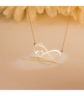Collar infinito de oro amarillo para mujer