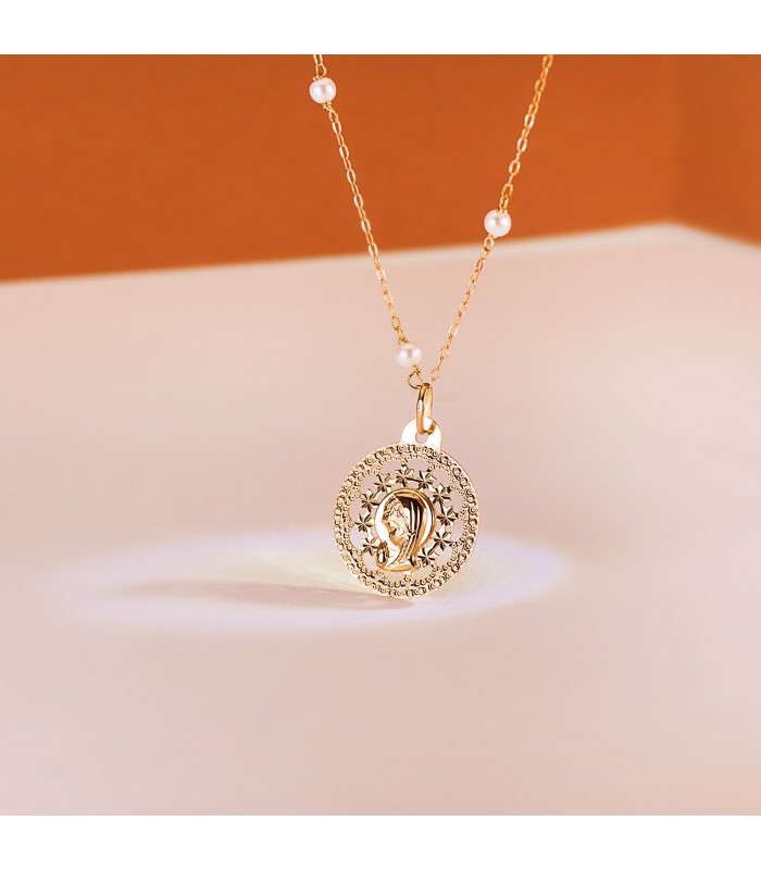 Pendentif  Vierge étoiles 18 K