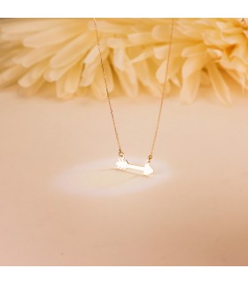 Collar flecha de cupido de oro amarillo 18 kilates
