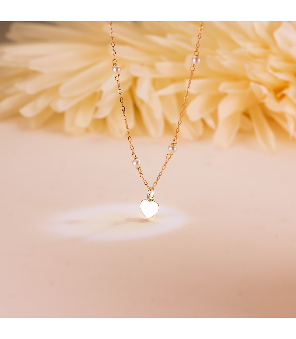 Pendentif Cœur avec gravure initiales, bijoux femme en Or 750.