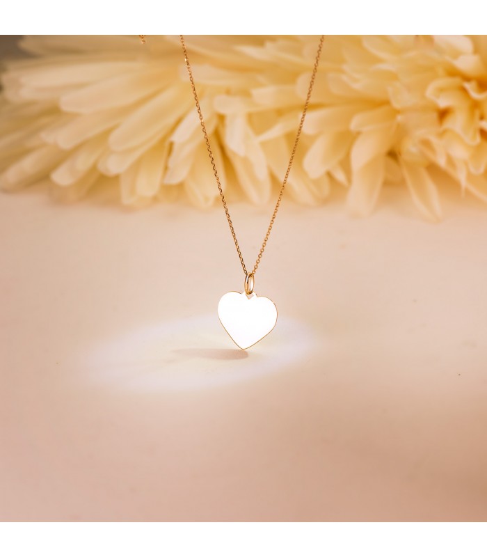 Colgante mujer para personalizar con iniciales nombre, forma de corazón, oro amarillo 18 ktes