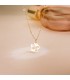 Ciondolo Fiore San Valentino oro 18kt Ti amo, piastrina 15 mm, lavorazione a lastra