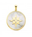 Colgante Rosa de los vientos Oro Amarillo 18K Nácar