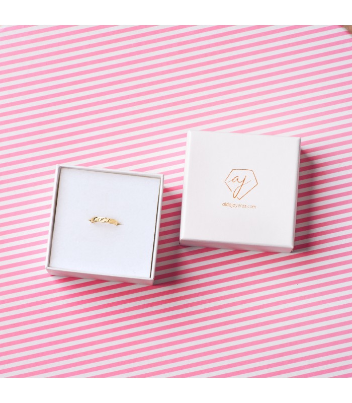 Alianza de oro 9 Ktes 3 mm. Packaging personalizado.