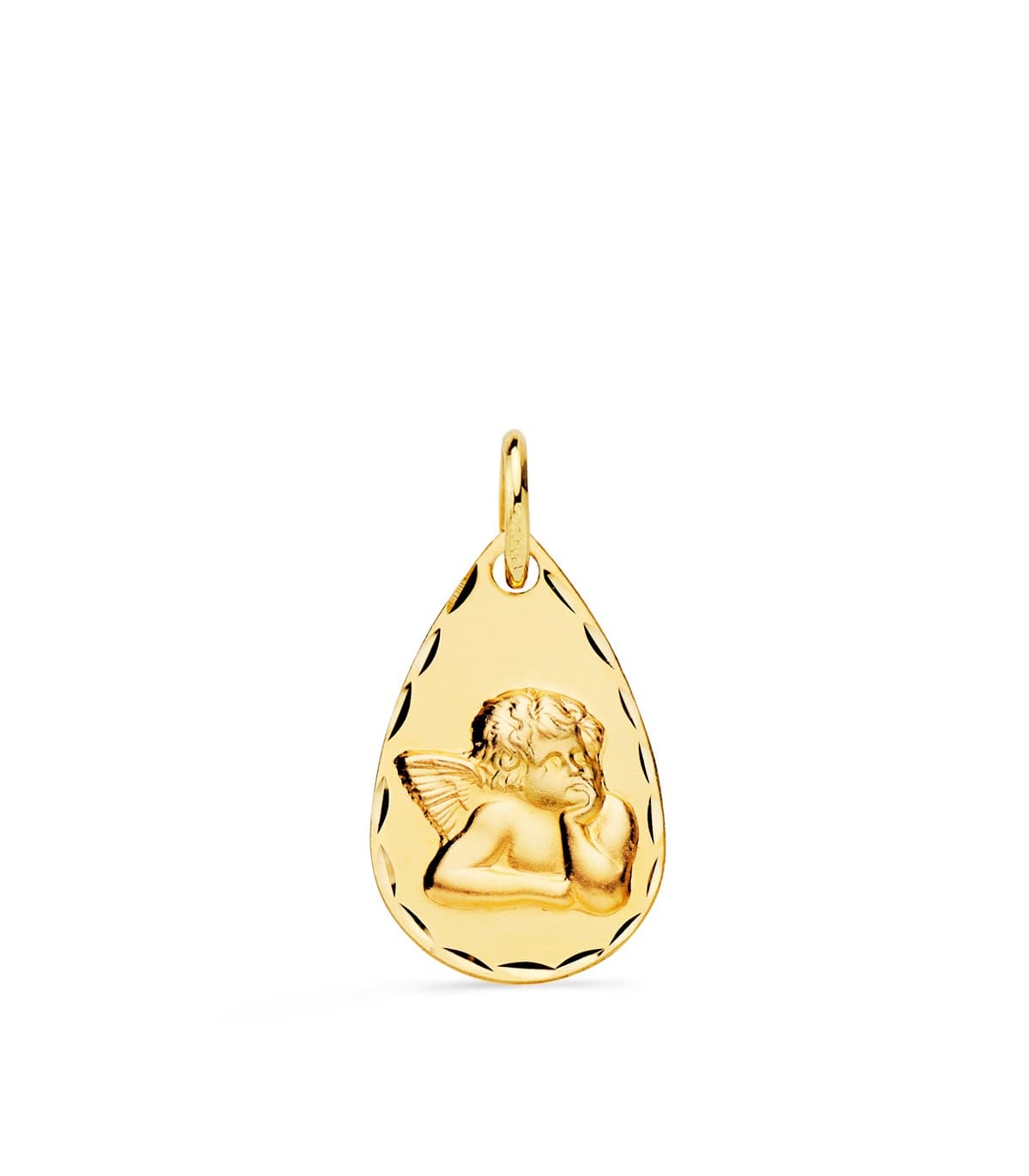 Medalla Gota Angelito Oro Amarillo 9K 19mm | joyería online | regalos para bebés