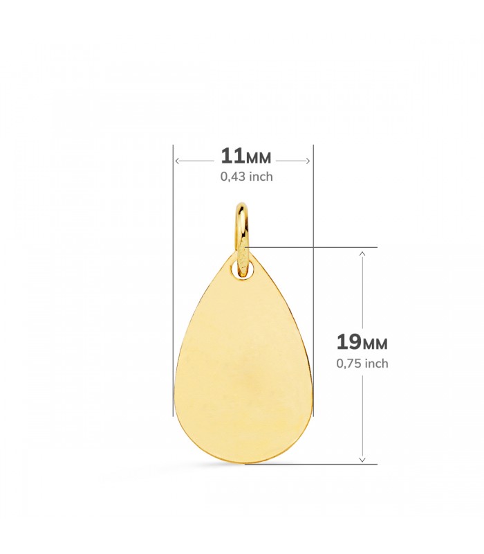 Medalla Gota Angelito Oro Amarillo 9K 19mm