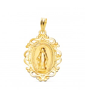 Medalla Virgen Milagrosa Francesa Oro 9K 23 mm - Medallas 9 kilates - joyería online