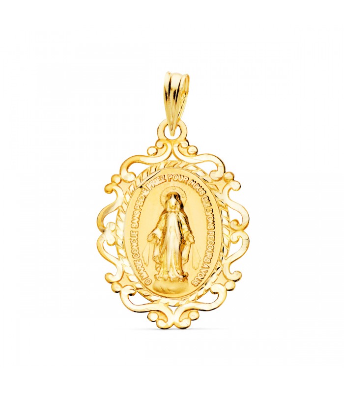 Medalla Virgen Milagrosa Francesa Oro 9K 23 mm - Medallas 9 kilates - joyería online