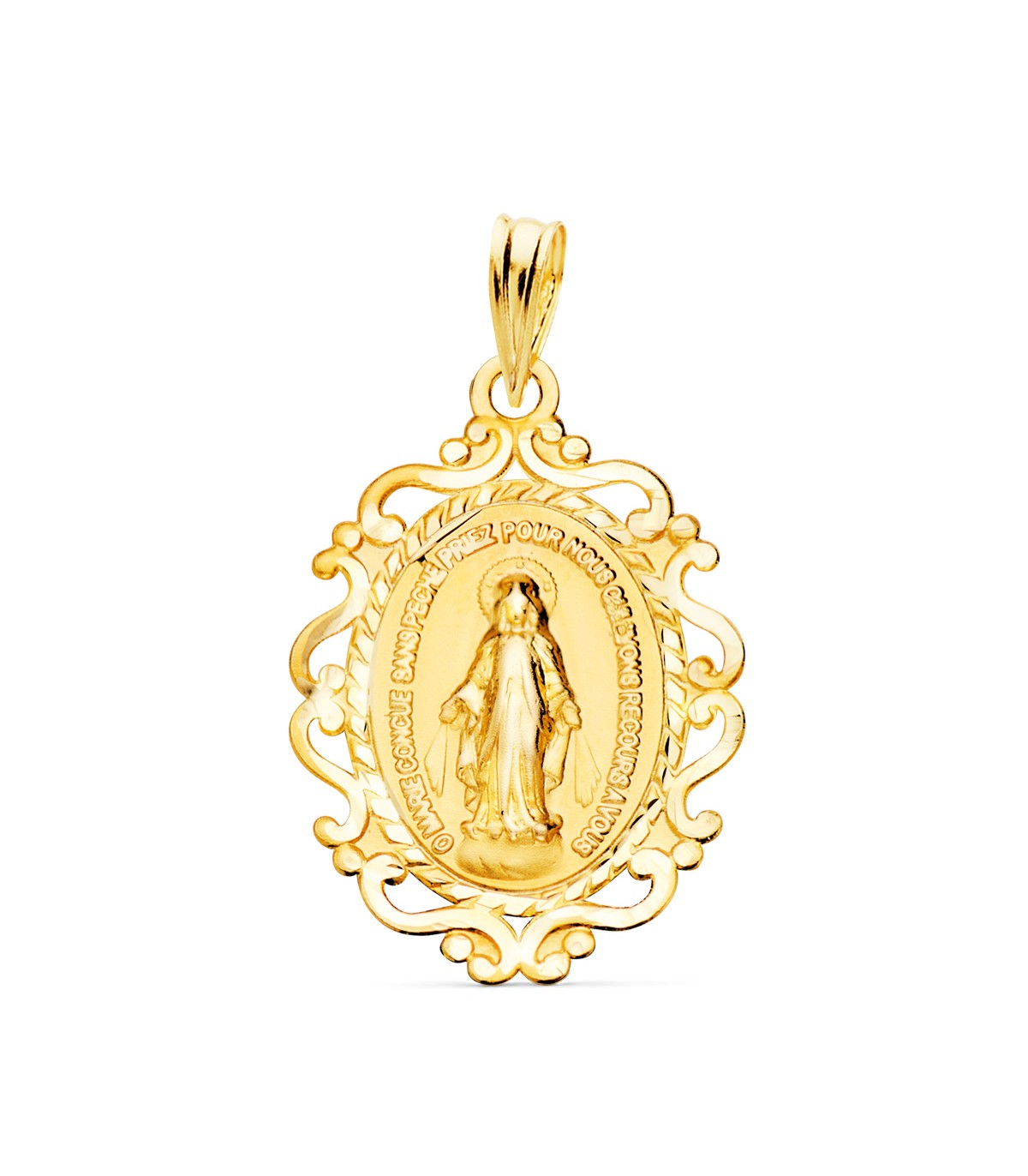 Medalla Virgen Milagrosa Francesa Oro 9K 23 mm - Medallas 9 kilates - joyería online
