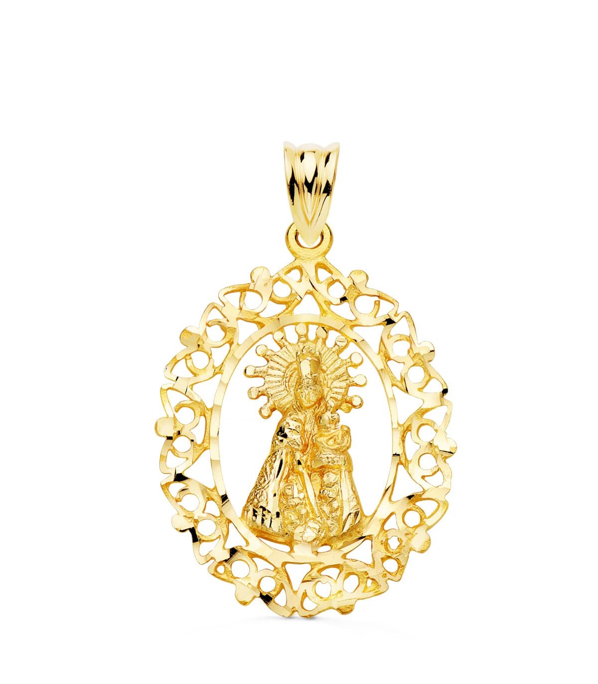 Medalla Cerco Virgen Desamparados 18K 28mm  oro 750 18 ktes | joyería online