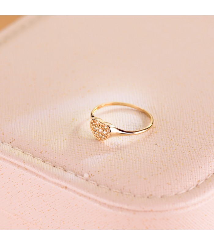 Anello Cuore con pietra Crush in oro 18 carati da donna - chevalier da donna  - gioielli da donna