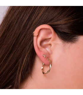 Orecchini a cerchio oro 9Kt 24 mm Torchon