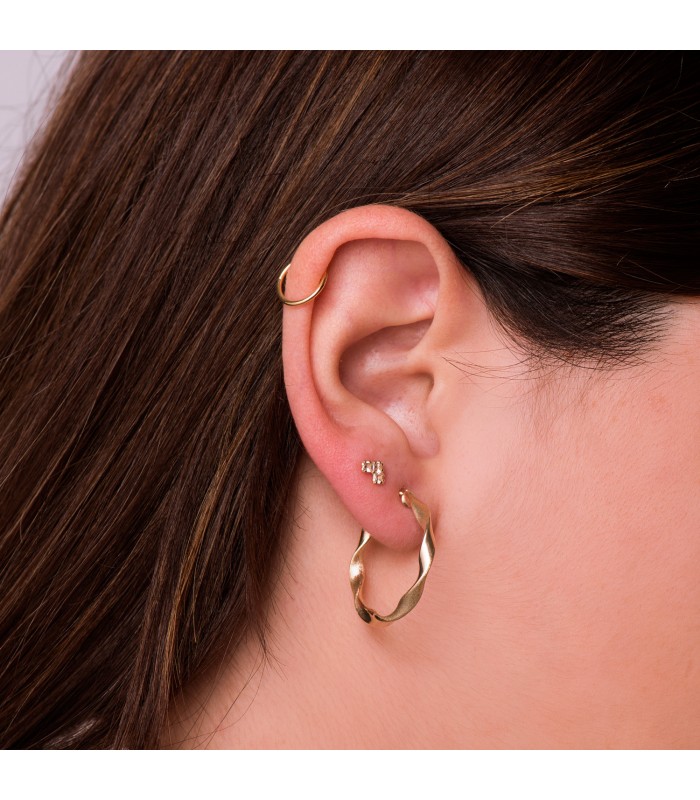 Orecchini a cerchio oro 9Kt 24 mm Torchon