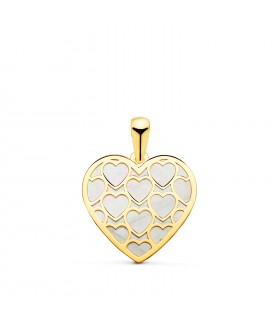 Pendentif Cuore Nacre Or 18K