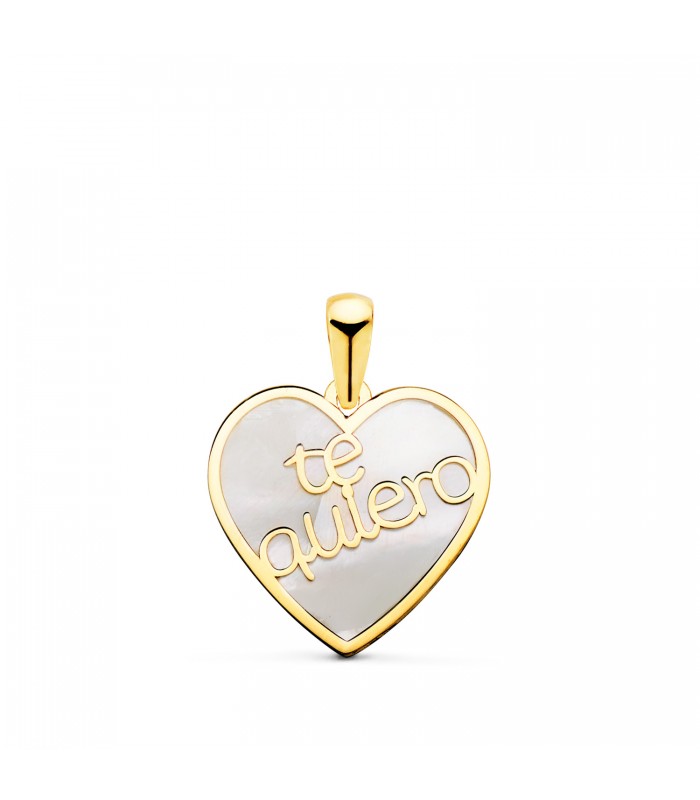 Colgante Te quiero Nácar Oro 18K - colgantes enamorados - colgante pareja