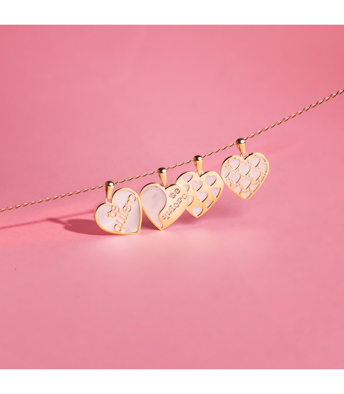 Colgante Nácar Te quiero Oro 18 K - colgantes enamorados - colgante pareja
