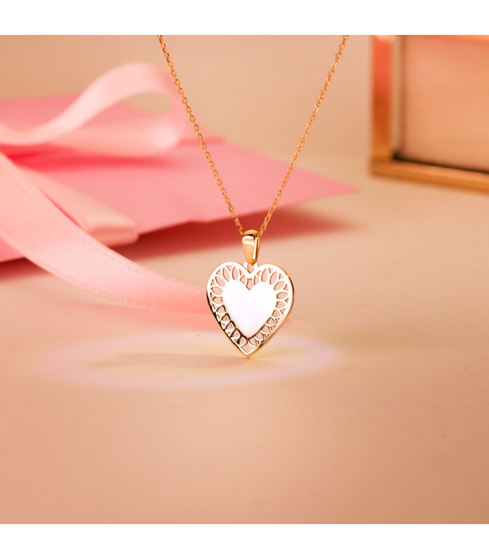 Colgante Nácar Te quiero Oro 18 K - colgantes enamorados - colgante pareja