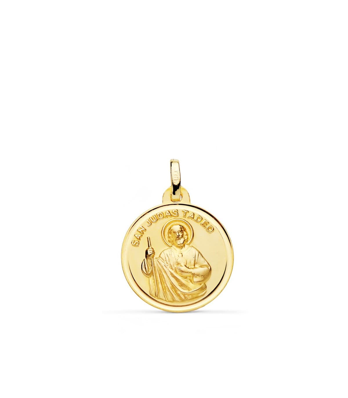Medalla San Judas Tadeo Oro 18K 18mm santo devoción joyas religiosas catolicas santoral