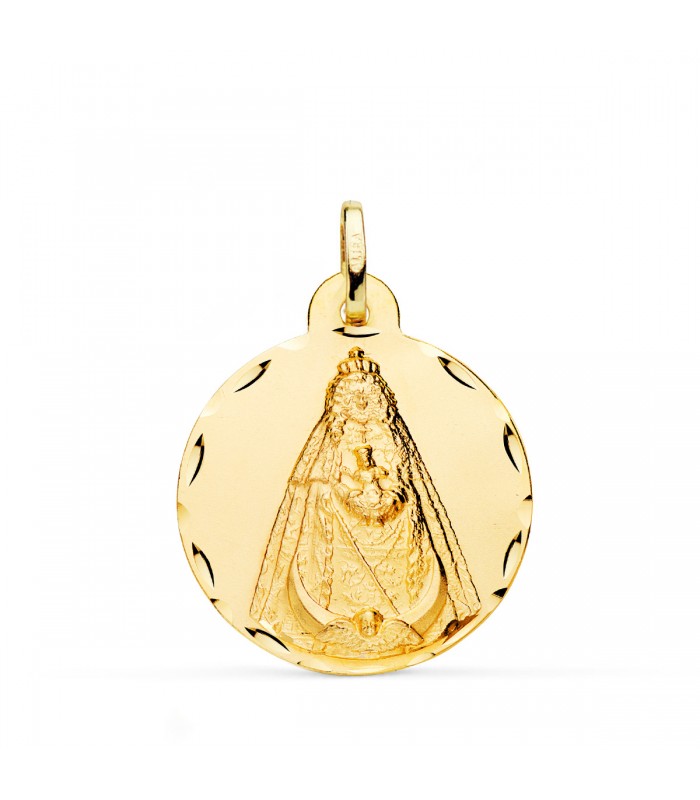 Medalla Virgen Negra Oro 18K 24mm Tallada -  medallas religiosas - joyas online