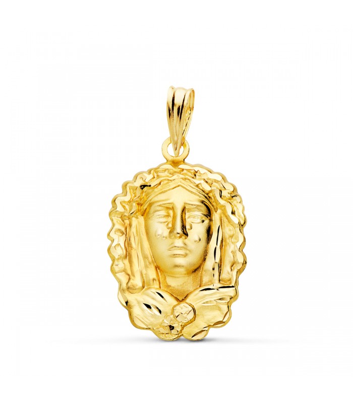 Medalla Virgen de la O Silueta Oro 18K 22 mm
