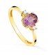 Anillo Amatista Glow Oro 18K - anillos con piedras preciosas, sortijas para mujer