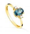 Anillo Topacio London Blue Glow Oro 18K