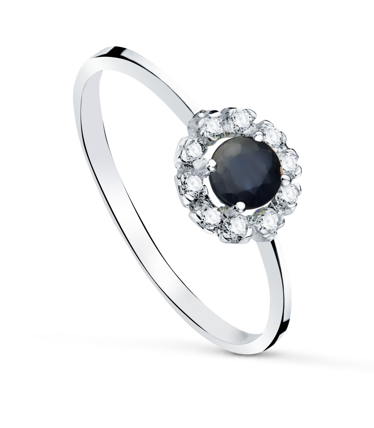 Anillo Cuajo Zafiro 0.26 Q Oro Blanco 18K - anillos con piedras preciosas, sortijas para mujer