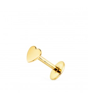 Piercing d'oreille Or Jaune 18K Coeur