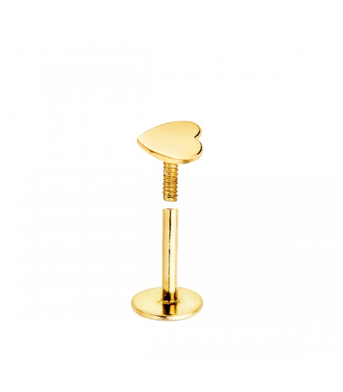 Piercing de oreja Oro Amarillo 18K Corazón - piercing helix tragus - pendiente de oreja