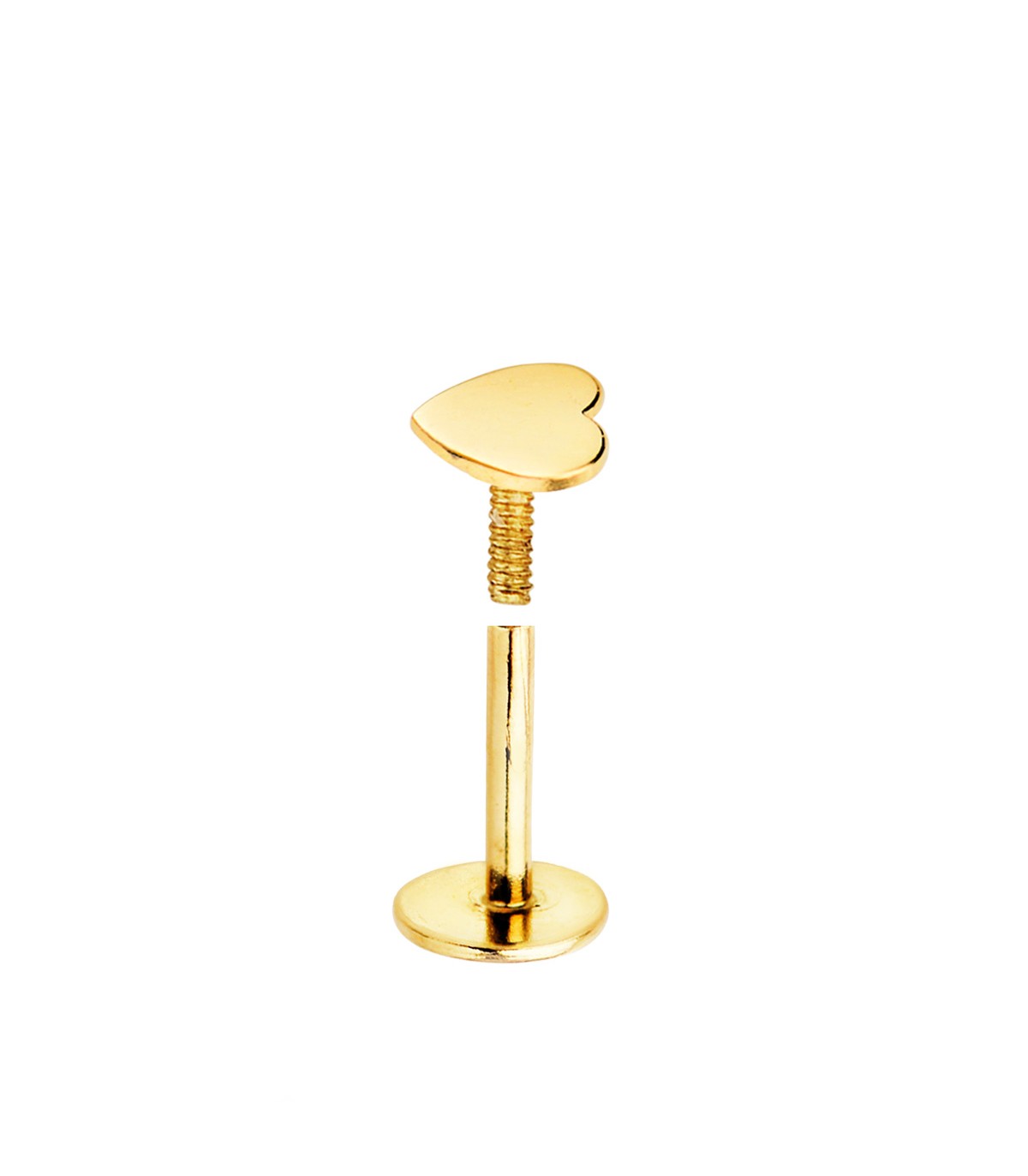 Piercing d'oreille Or Jaune 18K Coeur