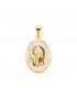 Medalla Nácar Oval Virgen Niña Oro 18 K 19 mm - medallas para comunión - colgante personalizable